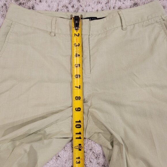 Lafayette 148 Size 4 Classic Pastel Green Stretch Preppy Cuffed Tapered Capris - Picture 7 of 10